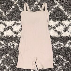 NWT SKIMS Cotton Low Back Onesie Body Suit in Stone Small